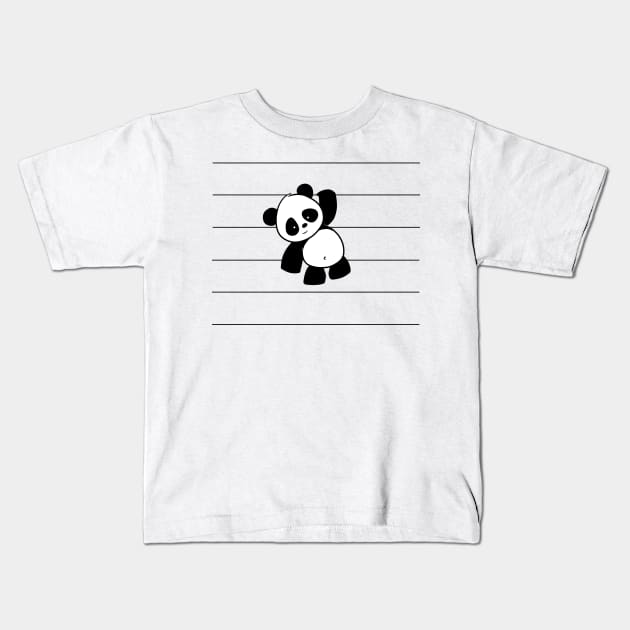 Cute Chilling Little Kawaii Baby Panda Bear Kids T-Shirt by SkizzenMonster